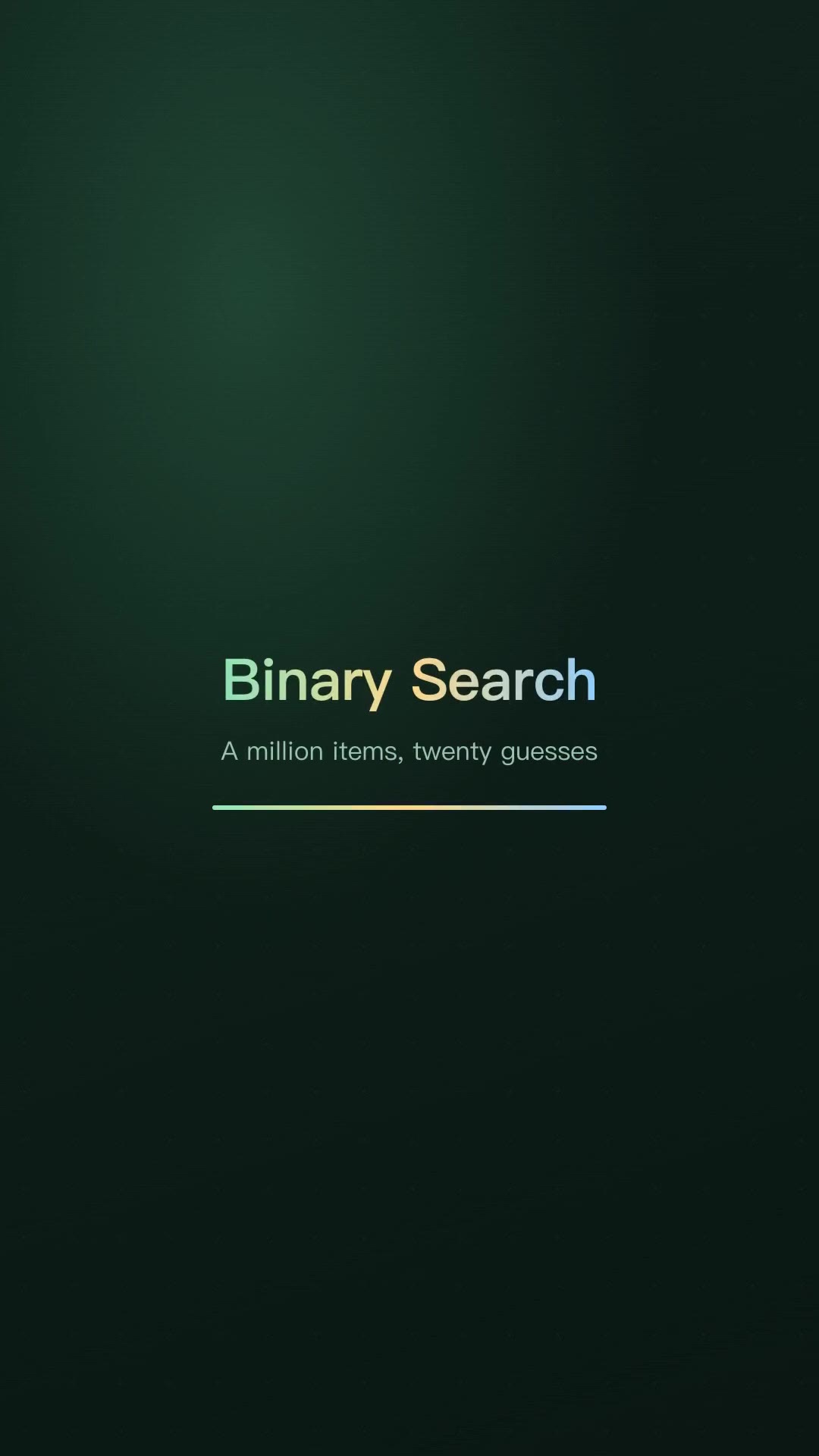 Binary Search: A Million Items, 20 Guesses